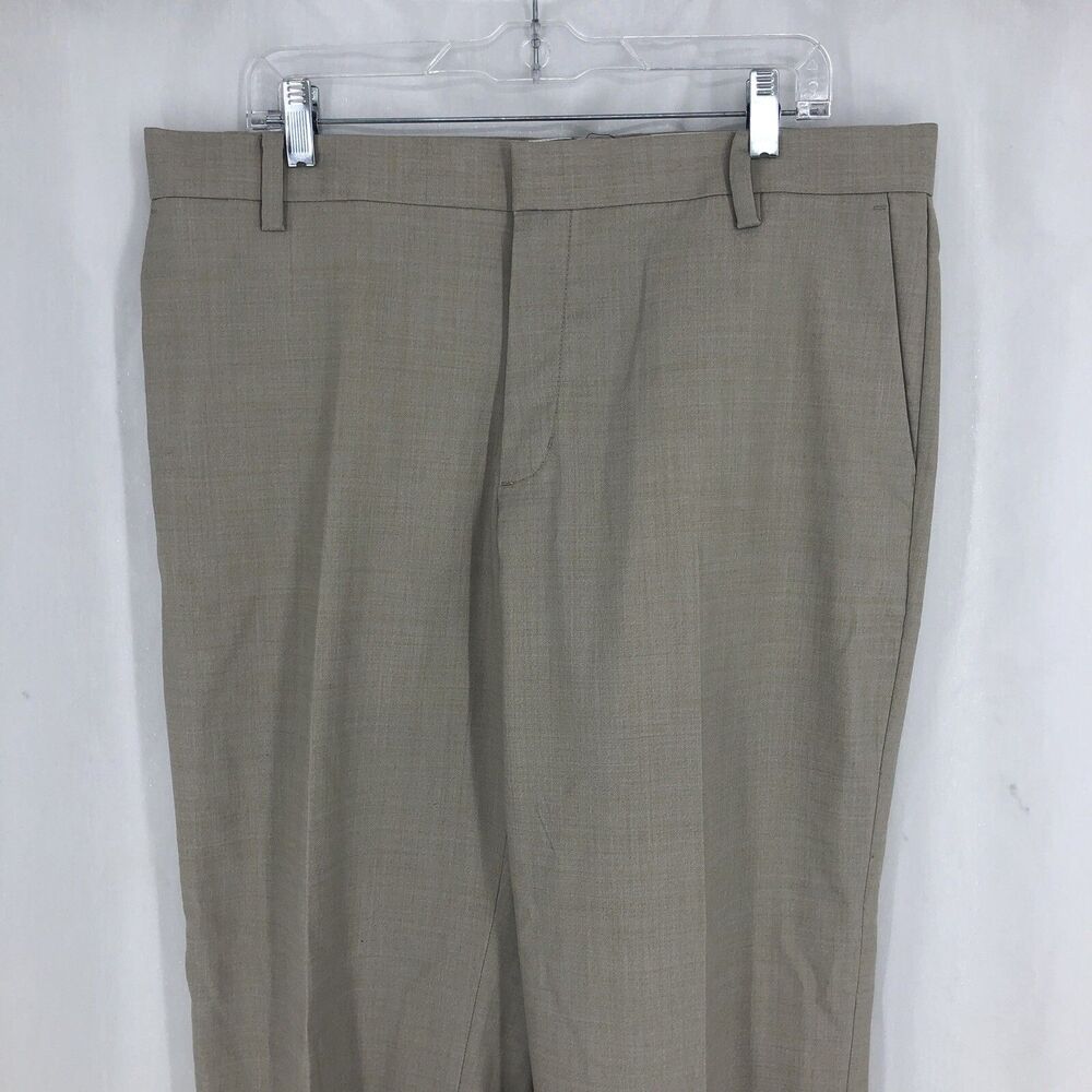 Adidas Adipure Golf Pants Khaki Wool Blend Flat Front P76238 36x32